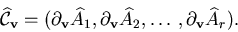 \begin{displaymath}{\widehat {\cal C}}_{\bf v} = (
\partial_{\bf v} {\widehat A...
...} {\widehat A}_2, \ldots ,
\partial_{\bf v} {\widehat A}_r ).
\end{displaymath}