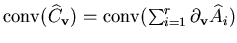 ${\rm conv}({\widehat C}_{\bf v})
= {\rm conv}(\sum_{i=1}^r \partial_{\bf v} {\widehat A}_i)$
