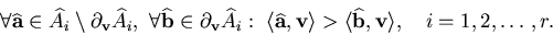 \begin{displaymath}
\forall {\widehat {\bf a}} \in {\widehat A}_i \setminus
\p...
... {\widehat {\bf b}} , {\bf v} \rangle, \quad i = 1,2,\ldots,r.
\end{displaymath}