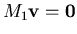 $M_1 {\bf v} = {\bf0}$