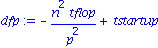 dfp := -n^2*tflop/p^2+tstartup