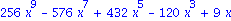 256*x^9-576*x^7+432*x^5-120*x^3+9*x