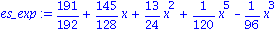 es_exp := 191/192+145/128*x+13/24*x^2+1/120*x^5-1/96*x^3