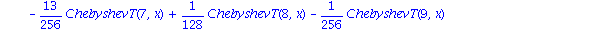 ChebyshevT(0, x)^2-437/128*ChebyshevT(ChebyshevT(0, x), x)+187/128*ChebyshevT(0, x)+61/32*ChebyshevT(2, x)-39/32*ChebyshevT(3, x)+17/32*ChebyshevT(4, x)-5/16*ChebyshevT(5, x)+3/32*ChebyshevT(6, x)-13/...